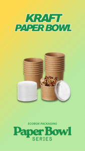 Calibox Packaging White Paper Bowl Kraft Paper Bowl 50pcs (With Lid or No Lid)