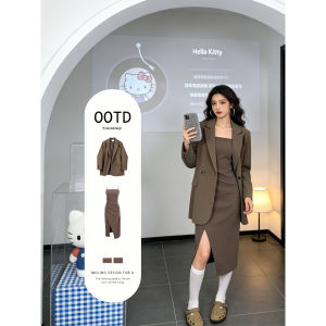NUMEN BUTTON | Plus Size Spring Workwear Slimming Suit Set Blazer Dress Combo