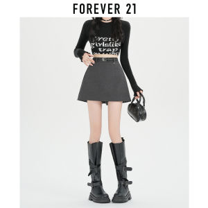 Forever21 | Korean Style Slit Fake Two-Piece High-Waist A-Line Skirt