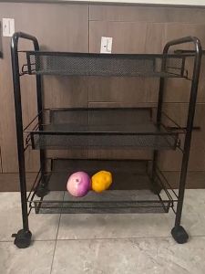 5 Tier Carbon steel Trolley Rack Home Storage Office File Kitchen Organizers trolley storage rack with wheel Rack Book Shelving Toys / Rak Dapur