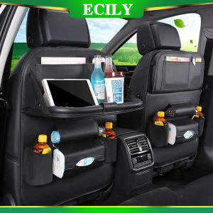 Túi để đồ sau ghế xe hơi với khay bàn có thể gập lại chất liệu da PU tổ chức Lưu trữ có Túi thảm bảo vệ cho ghế xe hơi ghế phụ kiện nội thất xe trẻ em bàn ghế trở lại túi lưu trữ đa chức năng