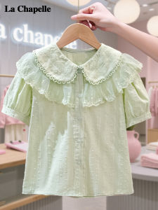 La Chapelle | Áo Sơ Mi Tay Ngắn Elegance Viền Ren cho Bé Gái