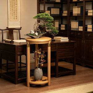 MINGZHIYIFAN | Freestanding Solid Wood Chinese Style Flower Stand