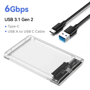 KEBIDUMEI USB3.0 Type-C To SATA 2.5 Inch External HDD Enclosure 6Gbps UASP Portable Hard Disk Case For Laptop Desktop PC
