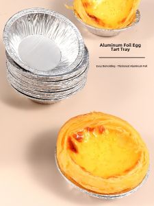 round Aluminum Foil Egg Tart Mold Pastry Cooking Utensils Snowy Bride Small Cake Tray Chinese Style Baking Tools for Everyone