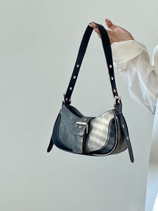 New 2025 Ladies Underarm Bag Fashionable Retro Versatile Handbag Single Shoulder Saddle Bag PU Leather Medium Size Solid Color