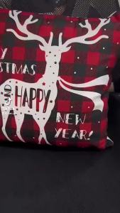 Christmas Pillow Case Red Pillowcase Cushion Cover Decoration For Home Christmas Decor 16x16 Inch