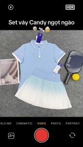 (Pickleball) Set váy thể thao Candy chuyên pick tennis Golf cầu lông chất thun lulu hàng QCCC