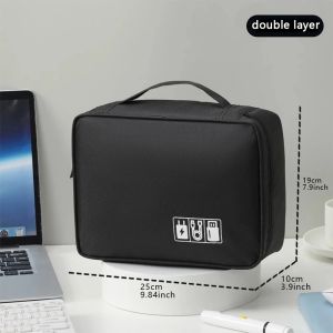 New Cable Storage Bag Waterproof Digital Electronic Organizer Portable USB Data Line Charger Plug Storage Bag Travel Cable-LJX