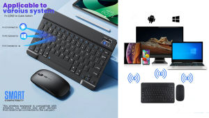 10 Inch Mini Wireless Bluetooth Keyboard Mouse for iPad Phone Laptop Android Tablet Windows