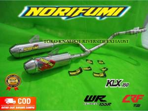 knalpot racing norifumi evo doubel silincer / cabang full system klx dtracker crf wr155