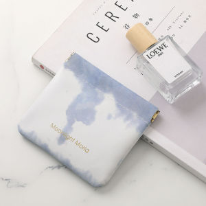 Automatic Closure Compact Storage Bag for Charging Cable Wired Earphones And Makeup Accessories PU Square Organizer Case