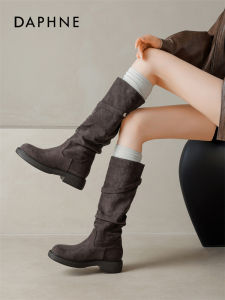 Daphne | Giày Boots Đế Dày Mùa Hè Kiểu Tây Không Cao Quá Gối