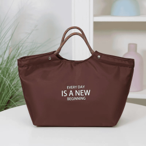 New Luxury Lightweight Durable Waterproof Canvas Handbag Lunch Box Bag Commuter Portable Mommy Bag Soft Polyester Lining