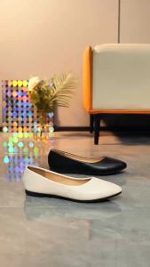 Elegant Square Toe Flat Ballet Flats for Women - New Comfort Slip-On Shoes in Black/White