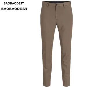 กางเกงสูทสั่งทําพิเศษสําหรับผู้ชาย - กางเกงทางการทรงเข้ารูปพิเศษสําหรับธุรกิจสํานักงานจัดงานแต่งงาน | ผ้ายืดสบาย คลาสสิค