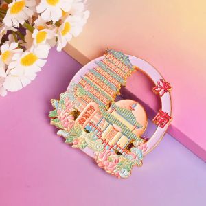 Shandong Jinan Metal Sandflowing Fridge Magnet View Pavilion Baotu Spring Scenic Area Daming Lake Bank Thousand Mountain Fridge Magnet