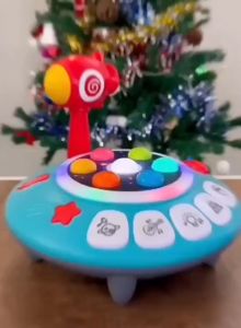 Đồ chơi Đập chuột Phi thuyền / Tròn có đèn Led nhạc vui nhộn cho các Bé (Bàn đập và cây búa đập chuột) + TẶNG PIN