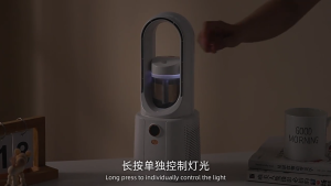 Bladeless Mist Cooling Fan with Humidifier – 10°C Instant Chill 6-Speed Adjustable Safe for Kids & Pets