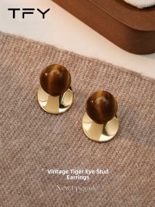 TFY | Golden Tigers Eye Earrings for Women