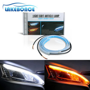 Auto motorcycle LED Light Daytime Running Light LED DRL Car Light Running Water Light Bar Boot Start Light Ultra Thin Flow Light Strip