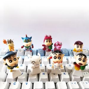 น็อตแป้นคีย์บอร์ดแบบโปร่งแสงสีสันสดใสสไตล์การ์ตูน ปุ่มแป้นคีย์บอร์ดแบบแมชชีนสไตล์โพลก์ ผลิตจาก ABS สวมง่าย