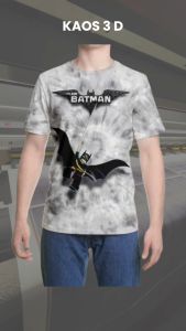 Kaos 3D 3 Dimensi Batman Lgo Premium Bangkok Thailand