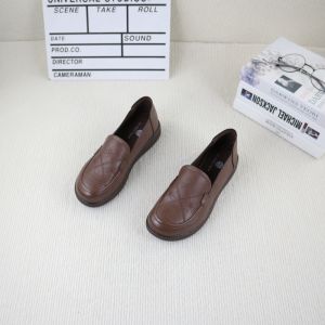 Comfortable Leather Flat Bottom Middle Hollow Fashionable Versatile Womens Loafers Bean Shoes Spring Autumn New Style