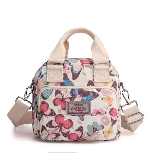 Summer and Spring New Large Capacity Printed Nylon Shoulder Tote Bag