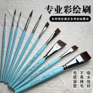 แปรงวาดภาพแบบพิเศษสำหรับเด็ก ด้ามจับแบน ปลายกลม ปลายแหลม ด้านข้าง ด้านบน ด้านล่าง ด้านหน้า ด้านหลัง ด้านบน ด้านล่าง