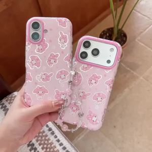 Sanrio | Ốp Điện Thoại Hoạt Hình Dễ Thương Phong Cách Y2K My Melody Dành Cho iPhone 17 Pro Max 17 Pro 16 Pro Max 17 16 15 Pro Max Chất Liệu Nhựa Sơn Chống Xước