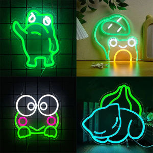 Anime Frog Neon Sign for Wall DecorLED Neon Lights for Bedroom Room 3D Wall Art Gameroom Party Living Home Decor Lighting Gift