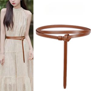 198cm Long Waist Chain Belt for Women Thin Knotted Vintage Dress String Belt Simple Decorative Waistband