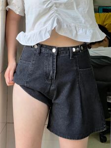 High-Waist Loose Denim Shorts for Women Plus Size Pear-Shaped Relaxed Style Summer A-Line Slimming Effect
