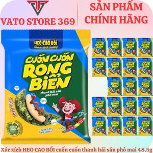 Xúc xích cuốn cuốn rong biển HEO CAO BỒI thanh hải sản phô mai gói 48.5g