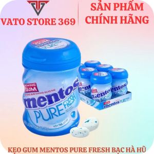 Kẹo gum không đường MENTOS pure fresh hương bạc hà mát lạnh hũ 61.25g