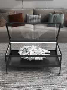 Modern Simplicity Glass Display Cabinet Coffee Table Tempered Glass Millennium Falcon Toy Storage Pet Climbing round Corner