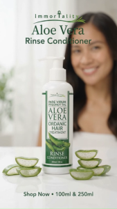 Immortality Aloe Vera Rinse Conditioner 100ml/250ml – Moisturizing Care for Dry Frizzy Hair