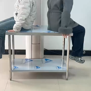 2 ชั้น โต๊ะแสตนเลส รับน้ำหนัได้250kg โต๊ะวางเตาแก๊ส ขาโต๊ะปรับระดับได้ มั่นคงไม่เขย่า kitchen table โต๊ะเตรียม โต๊ะครัว โต๊ะเตรียมอาหาร โต๊ะโรงงาน โต๊ะวางเตา