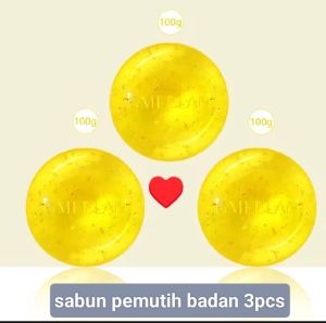 GMEELAN 3pcs 24k Gold Soap Cleansing Bath 100g Sabun With Long:-Lasting Fragrance Supports The Removal Of Melanin