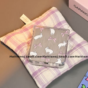 Haitian Feather Butterfly Knot Rabbit Phone Case for Huawei Pocket2 Samsung ZFlip6/5/4 Vivo XFlip Oppo Matex5/X3 N2/N3 Flip New Model