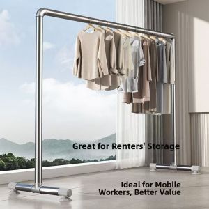 xianxunxue | Extra Thick Steel Freestanding Clothes Drying Rack Indoor Outdoor