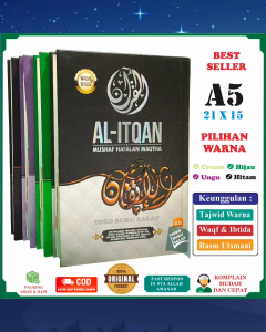 Al-Quran Hafalan Al-Itqan SEDANG A5 Rasm Utsmani Madinah Waqf dan Ibtida Maqtha Tajwid Warna Terjemah Mushaf Al Quran Al Itqon Hard Cover Penerbit Hilal Media