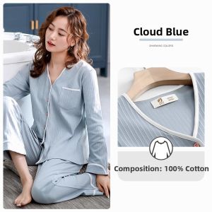 JIALEFEN | Soft Thin Cotton Long Sleeve Loungewear