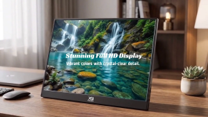 O.SHINE XB 15.6 Inch Portable Monitor Full HD 1080P USB C HDMI Travel External Monitor for Laptop Mac Phone and Console Gaming