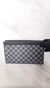 TAS TANGAN PRIA WANITA MOTIF KOTAK TRENDY / CLUTCH KULIT PREMIUM