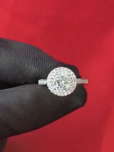 Diamcity (Free Gra Certificate) Cincin Berlian Mozzarella Emas Putih 1 Karat Untuk Wanita