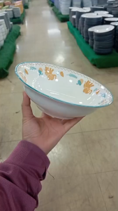 ถ้วย ชาม 8 นิ้ว ถ้วยสวยๆ ลายช้าง ชามเซรามิก ชามแกง ทำจากเซรามิกเนื้อดี เข้าไมโครเวฟได้