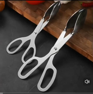 Stainless Steel Buffet Salad Scissors Serving Food Clip不锈钢厨房食品级剪刀沙拉烧烤夹子