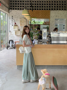 Shiny Slimming High Waist A-Line Midi Skirt
